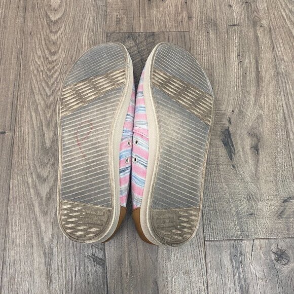 TOMS Pink Avalon Peony Ikat Striped Slip On Canvas Sneaker Size 9 - Picture 10 of 10